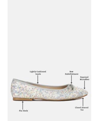 Womens Lettie Sequin Embellished Ballet Flats