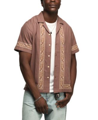 Men's Detailed Camp Collar Short Sleeve