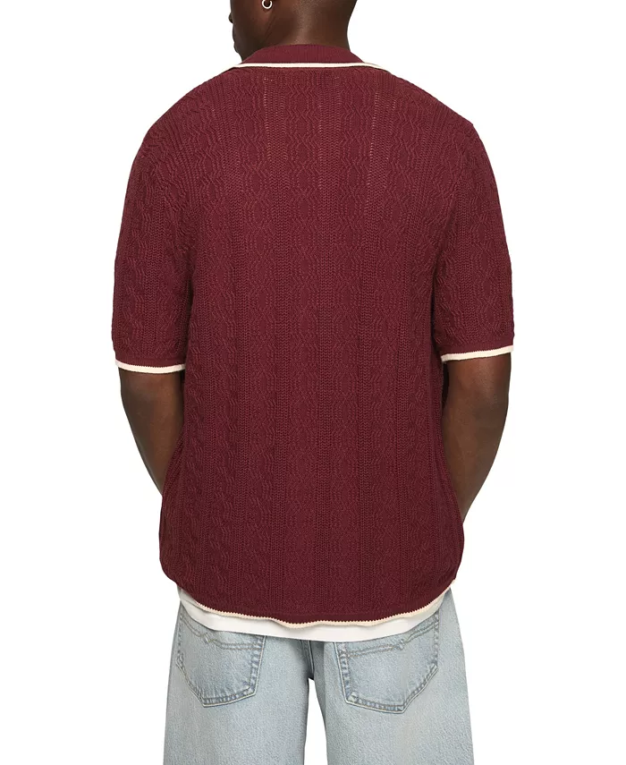 Men's Piping Detail Button-Front Short-Sleeve Shirt - thumbnail 9