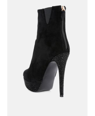 Womens Espiree Microfiber High Heeled Ankle Boots