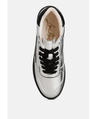 Womens Kyniska Faux Leather Everyday Sneakers