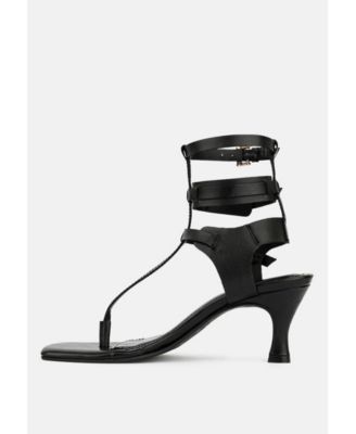 NEREID Womens Kitten Heel Cut Out Gladiator Sandals