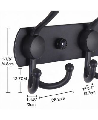 Heavy Duty Stainless Steel 5-Tri Hook Wall Rack for Coats, Hats, Towels, Purse, Scarfs, Robes