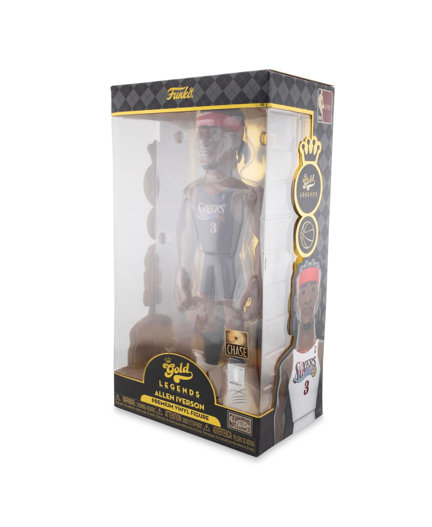 Детская фигурка Funko Pop! Philadelphia 76ers Allen Iverson Gold Chase 12-Inch Vinyl Figure, 1-Piece, Ages 3+ — фото 3