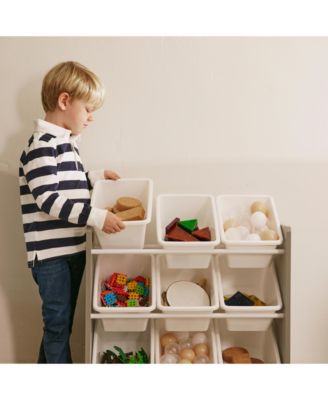 3-Tier Storage Organizer with 9 Bins - Grey/White