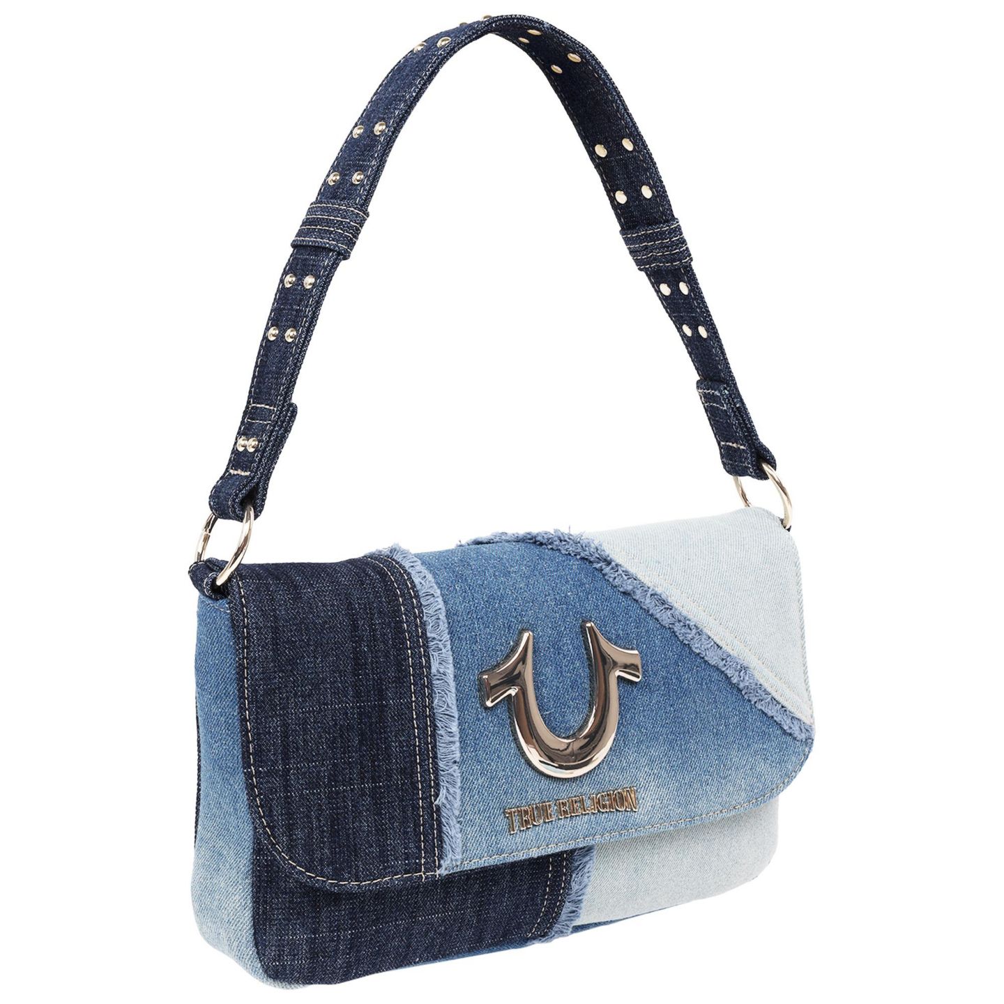 Женская сумка True Religion Frayed Denim Horseshoe Hobo, цвет: Джинсовый / Синий — фото 2