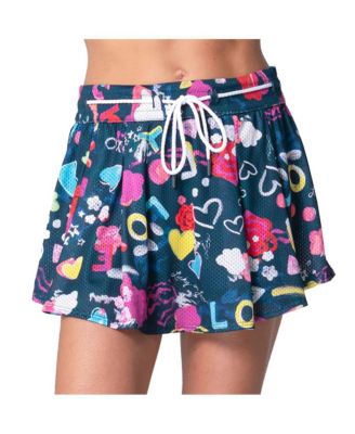 Women's High Waist Love You Active Mini Length Tennis Skirt