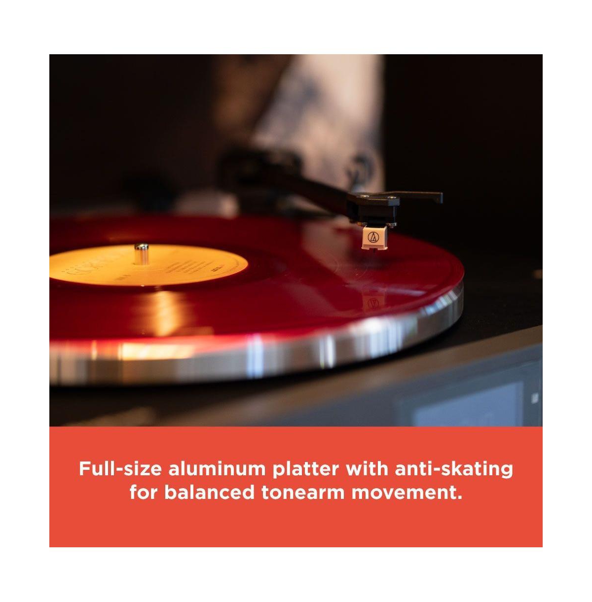 RadioShack Turntable With Professional Style 4001798: 3-Speed Vinyl Record Player Fm, Cd Player, Usb, Bluetooth, Two Detachable Speakers Included