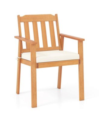 2-Piece Acacia Wood Patio Dining Chairs for Outdoor Use
