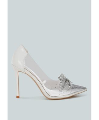 Women's Erika Metallic Embellished Clear Pumps