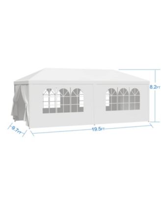 10x20 Ft Outdoor Wedding Party Canopy Tent with 6 Removable Sidewalls Ropes and Stakes for Events Gatherings