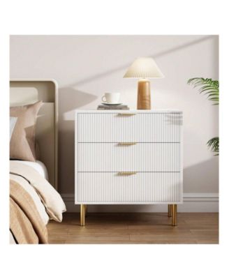 3-Drawer Wood Dresser Chest, Large Modern Nightstand Storage Organizer for Bedroom Clothes