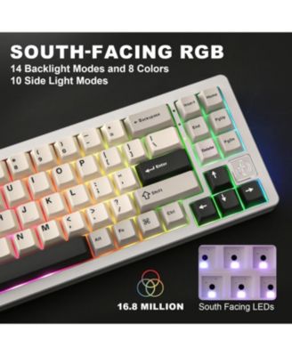 AL71 75% Mechanical Keyboard,Full Aluminum CNC,Hot Swappable Gasket,2.4GHz Wireless BT5.0/USB-C Wired,NKRO Programmable RGB Backlight Creamy
