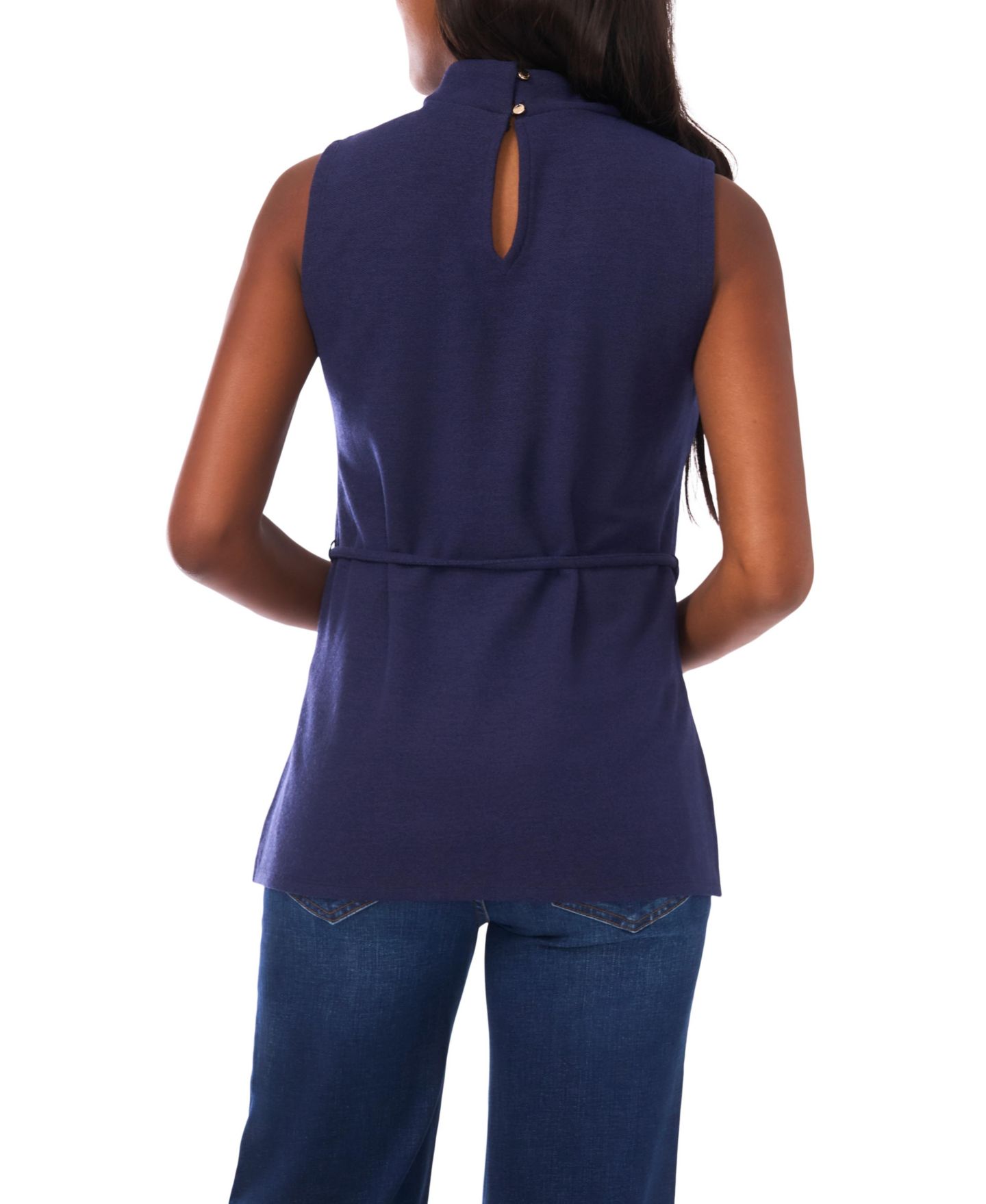 Женский топ Vince Camuto Mock Neck Sleeveless, цвет: Classic Na — фото 2