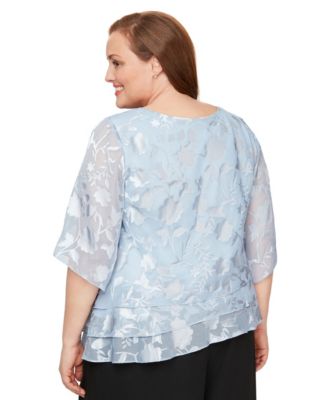 Plus Size 3/4-Sleeve Scoop Neck Top