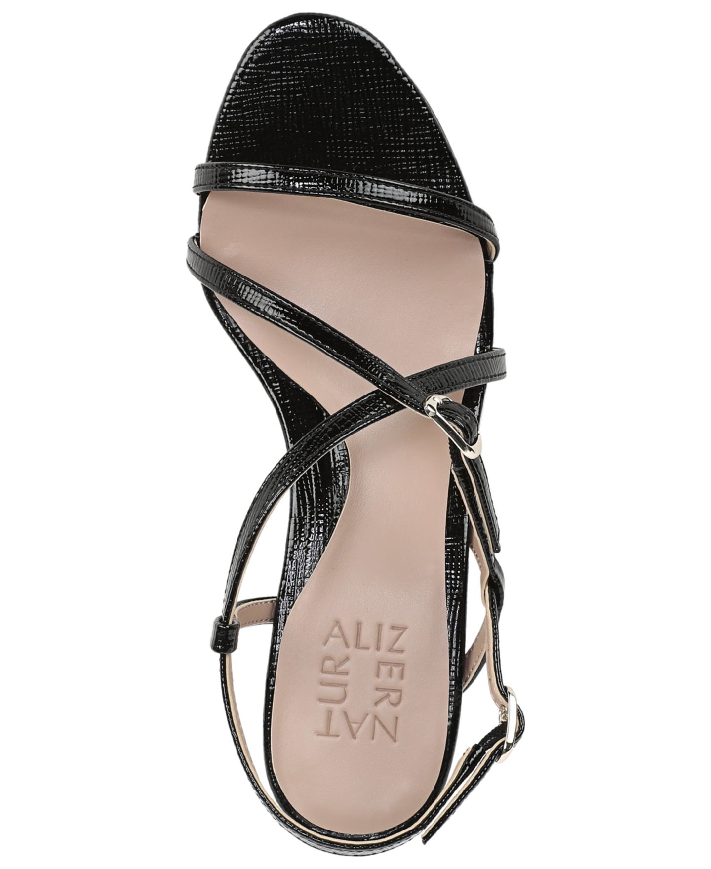 Женские сандалии Naturalizer Porter Strappy Dress Sandals, цвет: Чёрный лаковая искусственная кожа — фото 4