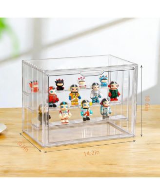 Clear Acrylic Display Case with 3 Adjustable Dividers for Storage