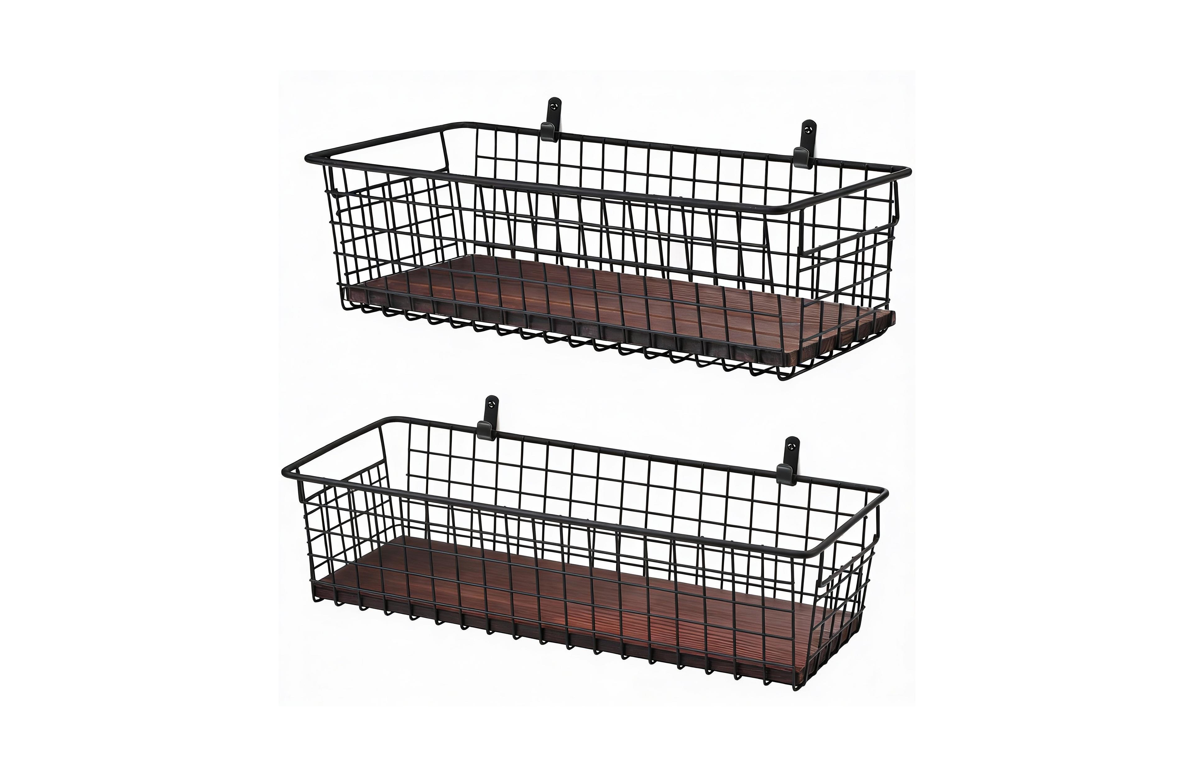 Yigii 2 Pack Metal Wire Wall Baskets with Handles for Home Decor