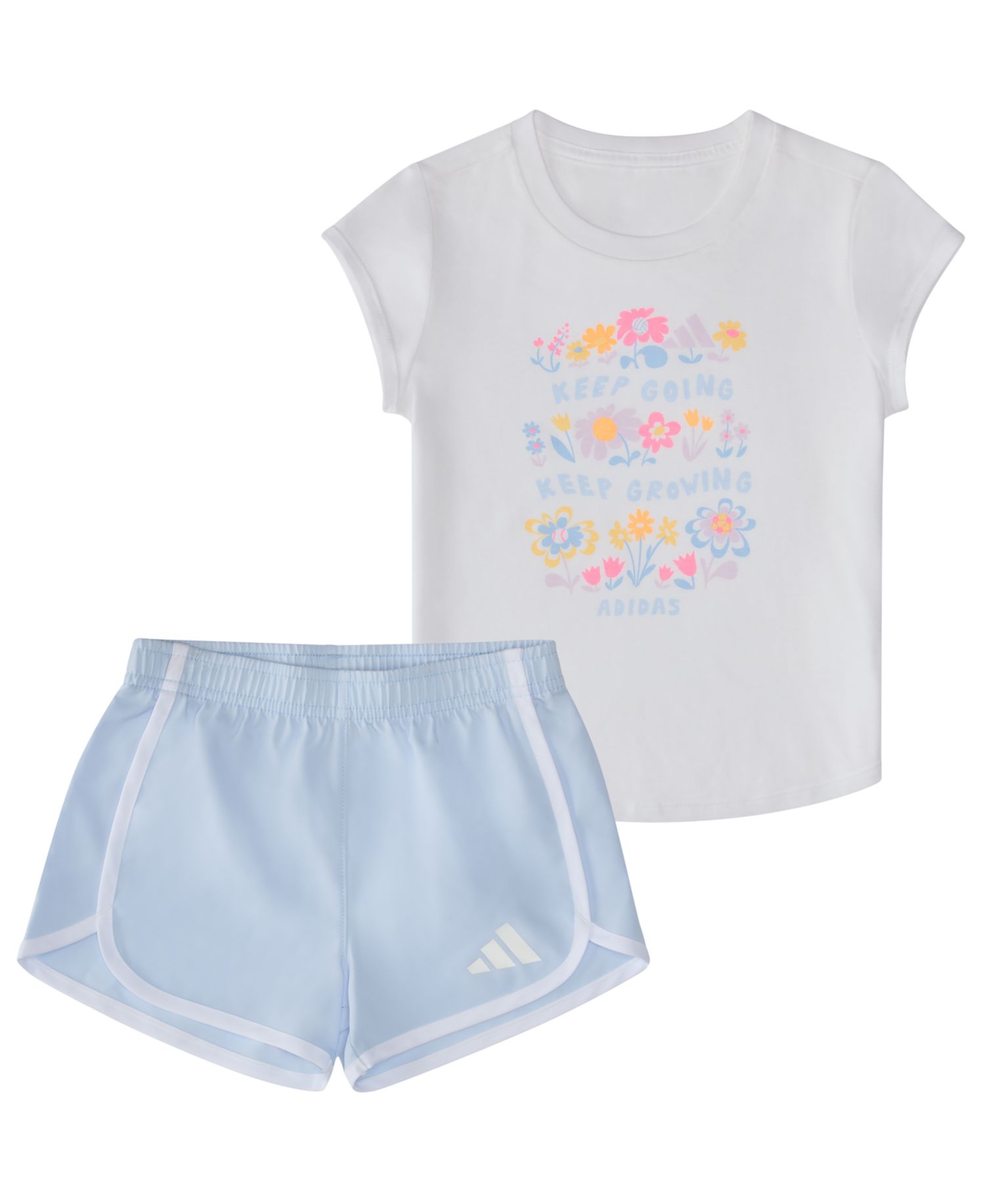 Baby Girls' Short Cap Sleeve T-Shirt and Woven Shorts, 2-Piece Set