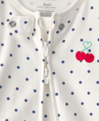 Baby Girls' Cherry 2-Way Zip Sleep & Play Pajama
