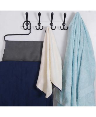 Heavy Duty 5-Tri Hook Wall Rack for Coats, Hats, Towels