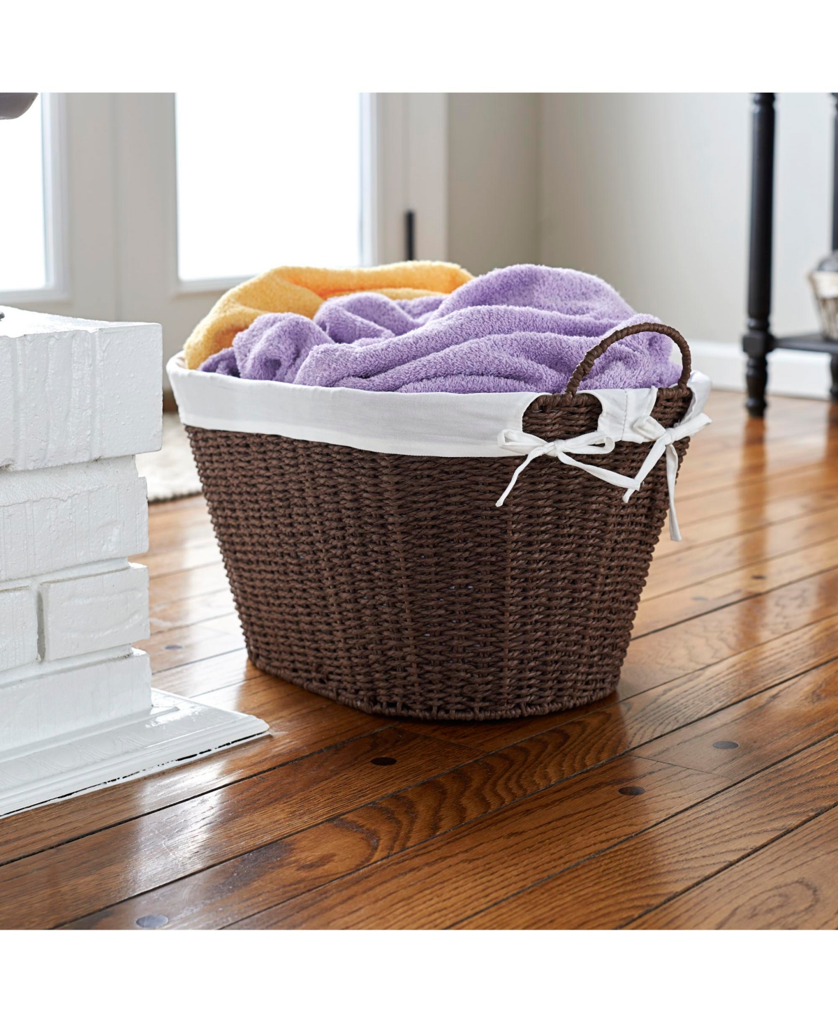 Household Essentials Paper Rope Woven Oval Laundry Basket