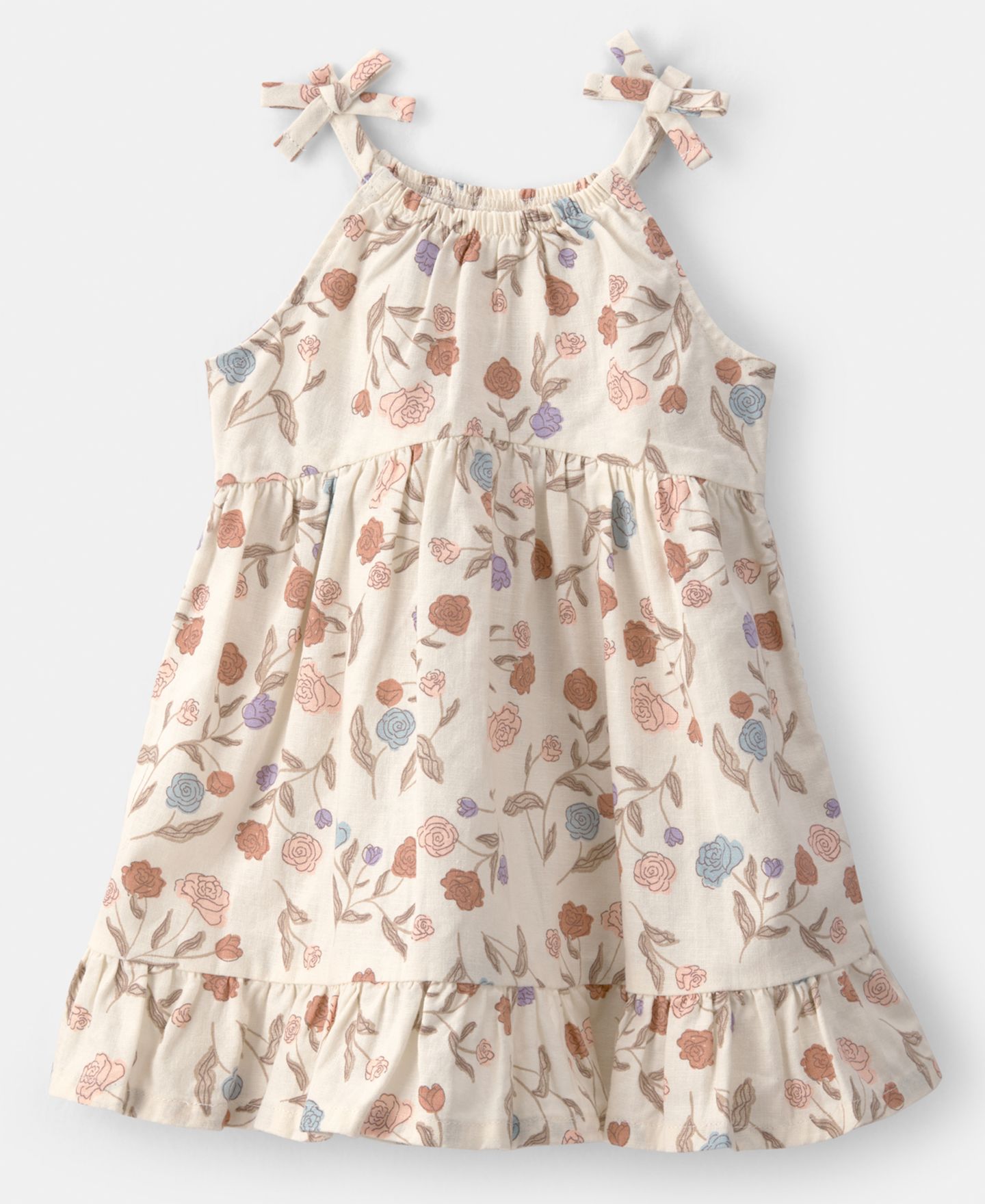 Платье Carter's Floral Sleeveless для девочек-малышей, цвет: Бежевый — фото 1