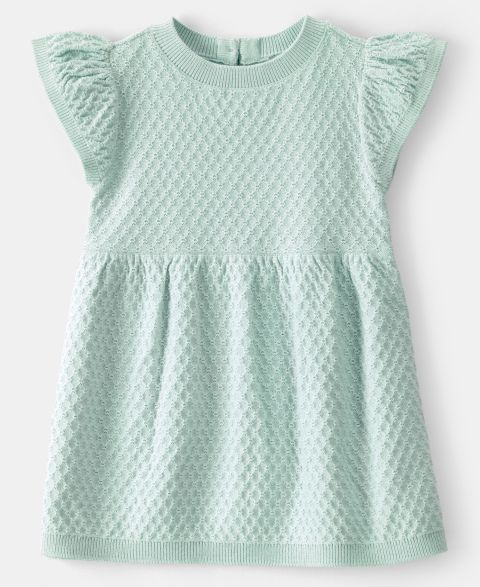 Платье Carter's Ruffle Sweater Dress для девочек-малышей, цвет: Зелёный