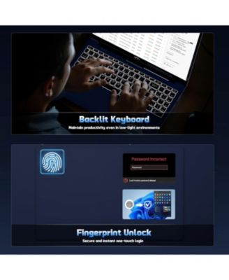 15.6" FHD IPS Student Laptop 16GB RAM 1TB SSD, 4 Cores 13th Gen Intel N150 3.6GHz Fingerprint Wi-Fi 6