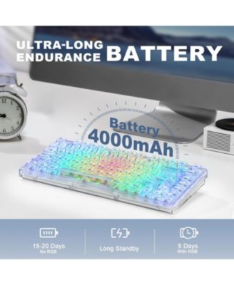 X75 PRO 82 Key Wireless Hot Swappable Mechanical Gaming Keyboard with Transparent Keycaps,Gasket Mount,BT5.0/2.4G/USB-C Kailh Jellyfish Switch