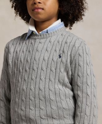 Boys 8-20 Cable-Knit Cotton Sweater