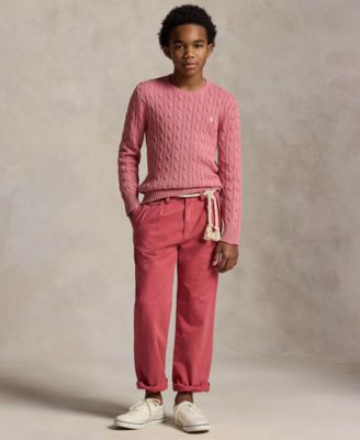 Boys' 8-20 Cable-Knit Cotton Sweater