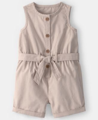 Baby Girls' Canvas Sleeveless Romper