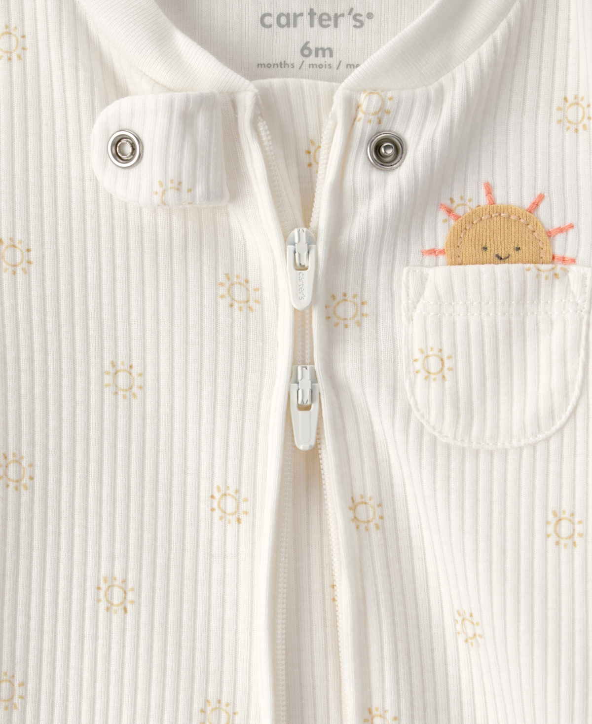 Carter's Baby Boys' or Girls' Sunshine Two-Way Zip One-Piece Pajama