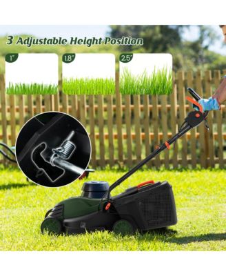 Electric Corded Lawn Mower 12-AMP 14-Inch Walk-Behind Lawnmower with Collection Box