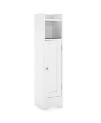 Bathroom Storage Cabinet with Door Toilet Paper Holder Stand for Small Spaces