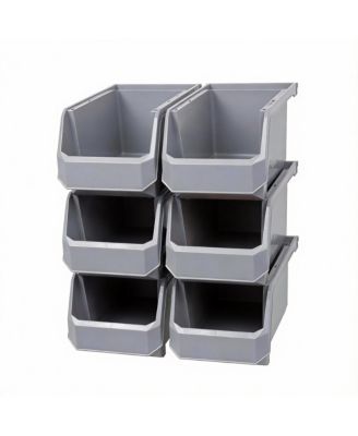 Large Stackable Storage Bins for Organizing Cabinets, Pantry, Closet, Garage, and Office 6-Pack