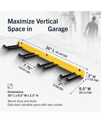 Wall-Mounted Tool Rack - 4 Hooks, Heavy-Duty Steel, 250lb Capacity, Easy Install
