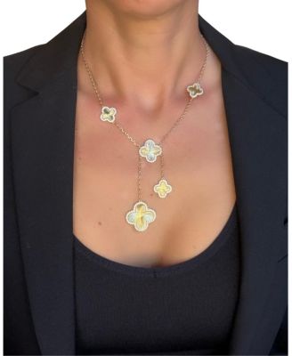 CZ Flower Station Y Necklace