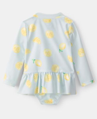 Baby Girls' One-Piece Lemon Rashguard Swimsuit