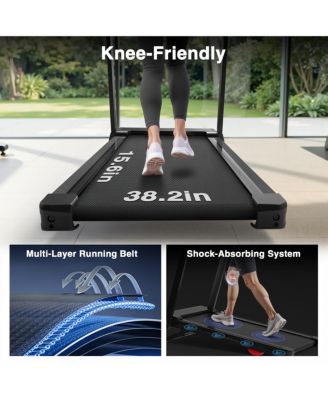 Foldable Treadmill with Auto Incline, 2.5HP Walking Treadmill for Home, 15% Incline Treadmill with Handles, 300 lbs Capacity