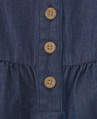 Baby Girls' Ruffled Sleeve T-Shirt and Chambray Romper, 2-Piece Set