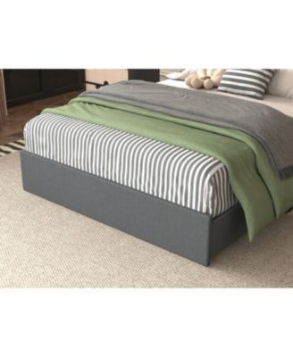 Queen Bed Frame with 4 Storage Drawers, LED Light, and Charging Station