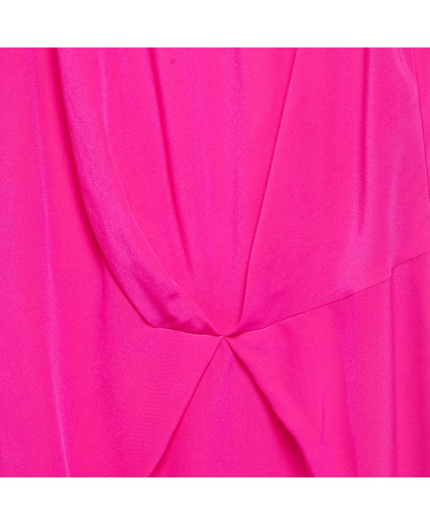 Women's Pink Silk Back Open Mini Dress