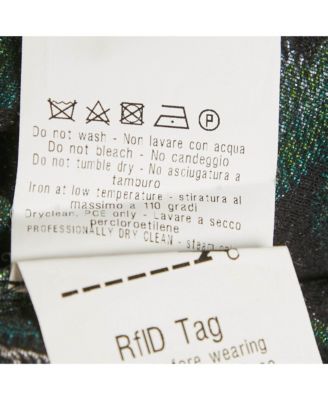 Women's Multicolored Zig Zag Lurex Knit Button Front Cardigan