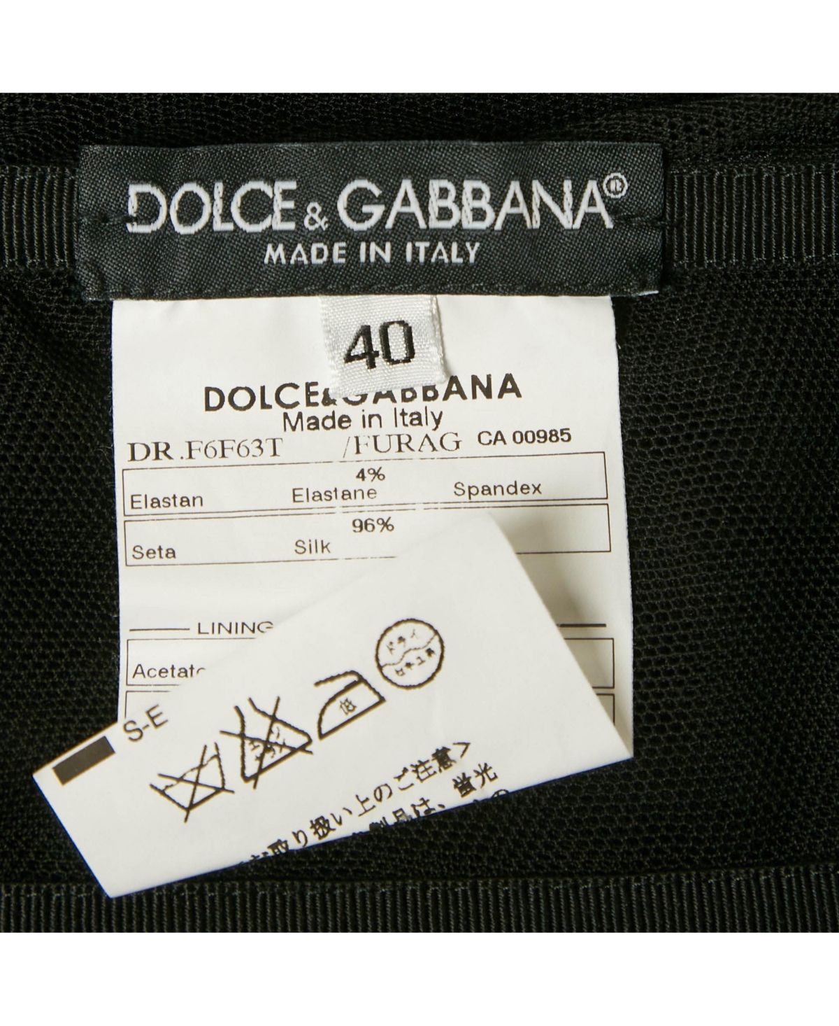 Pre-Owned Dolce & Gabbana Women's Black Satin Strapless Short Dress