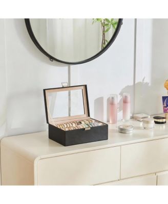 Clear Lid Bangle Organizer Box with Metal Closure - Perfect for Women's Jewelry