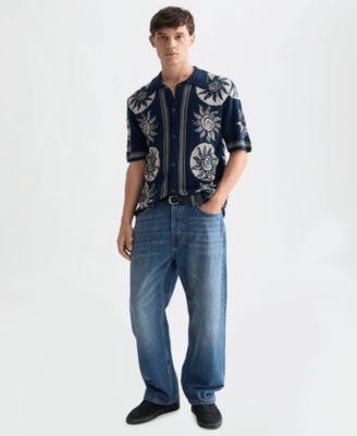 Men's Jacquard Short-Sleeve Shirt