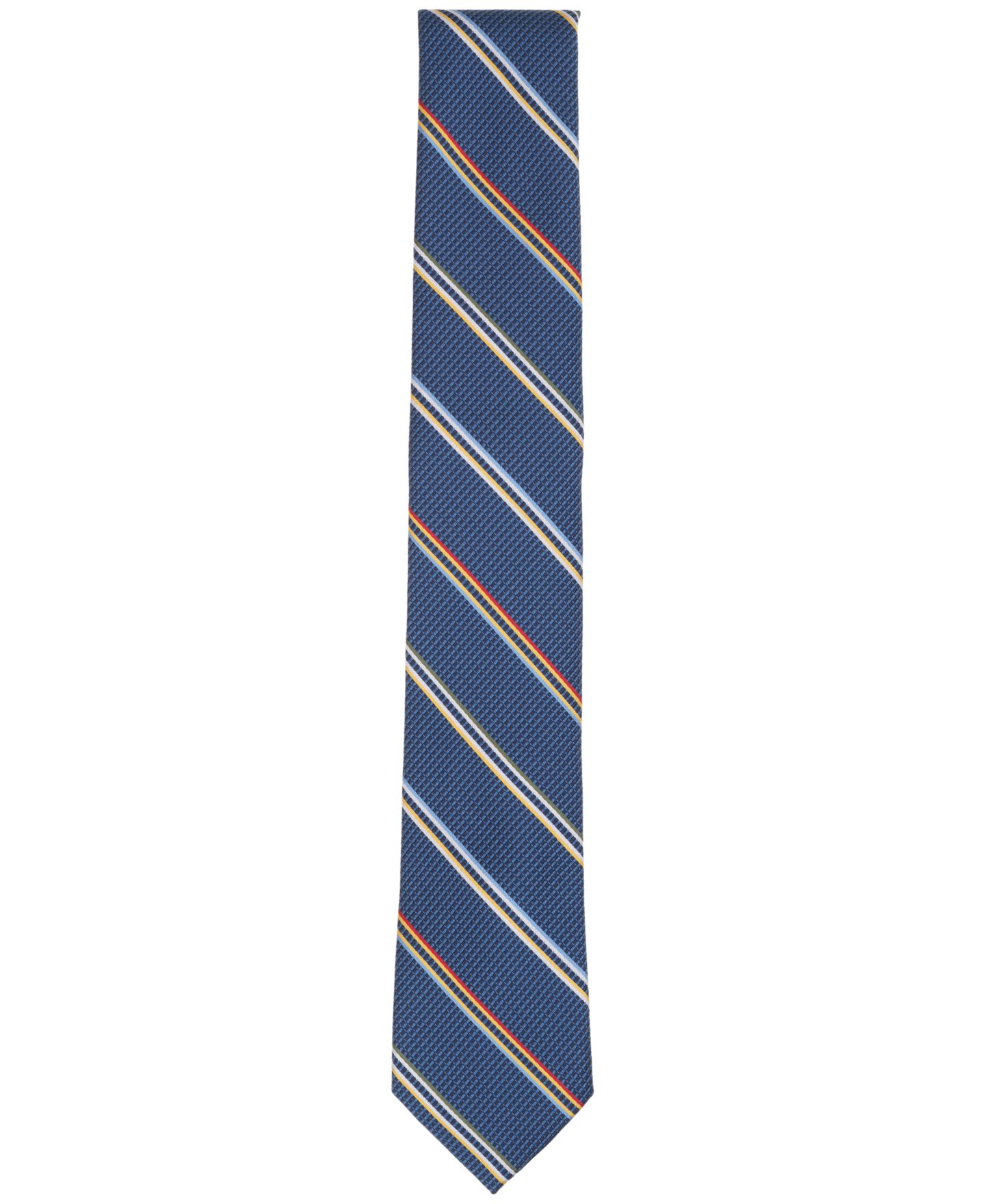 Мужской галстук Bar III Amra Stripe Skinny Tie, цвет: Джинсовый — фото 2