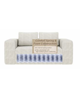 Sofa in a Box Memory Foam 2-Seater Corduroy Couch, Easy Transport